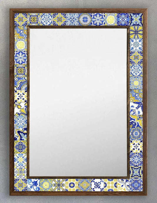 Decorative Wall Hanging Mosaic Bathroom Wooden Framed Mirror