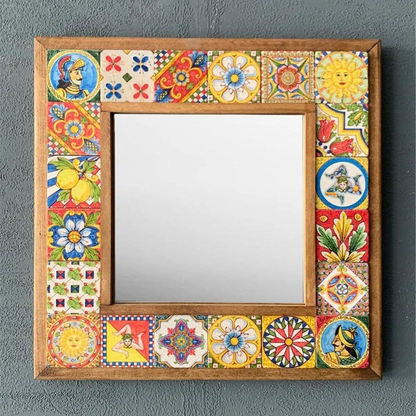Sicilia Mosaic Mirror — handmade Turkish mosaic wall mirror