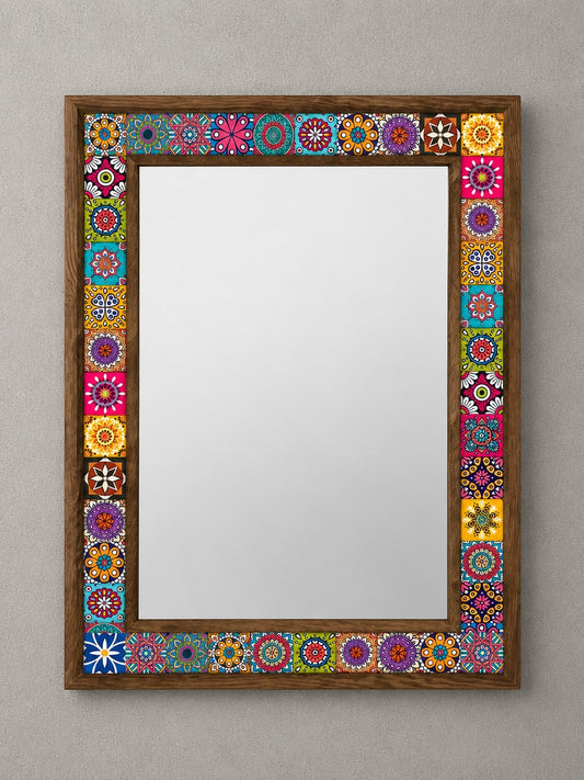 Alegría Mosaic Mirror — handmade Turkish mosaic wall mirror