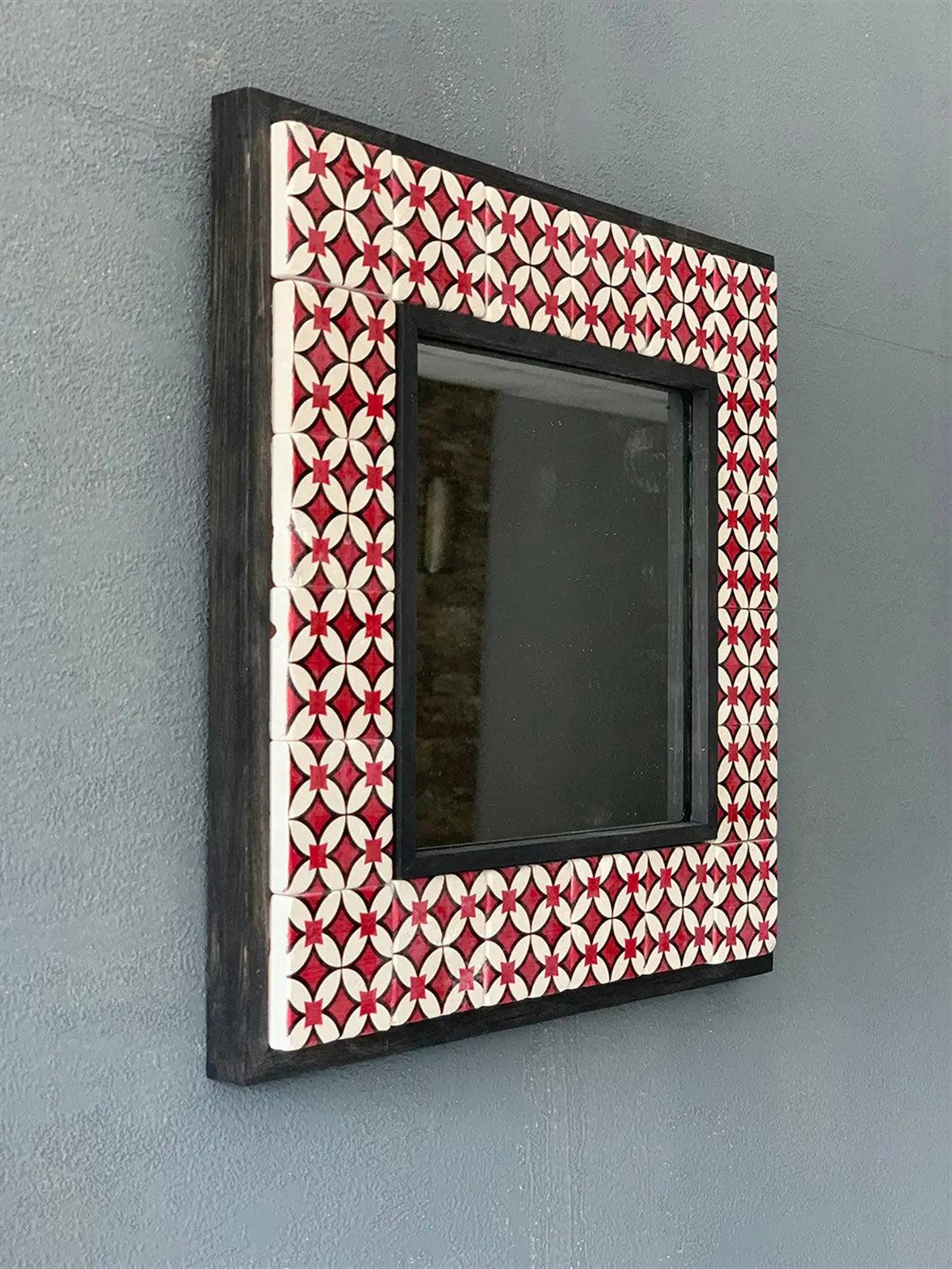 Alhambra Mosaic Mirror — handmade Turkish mosaic wall mirror