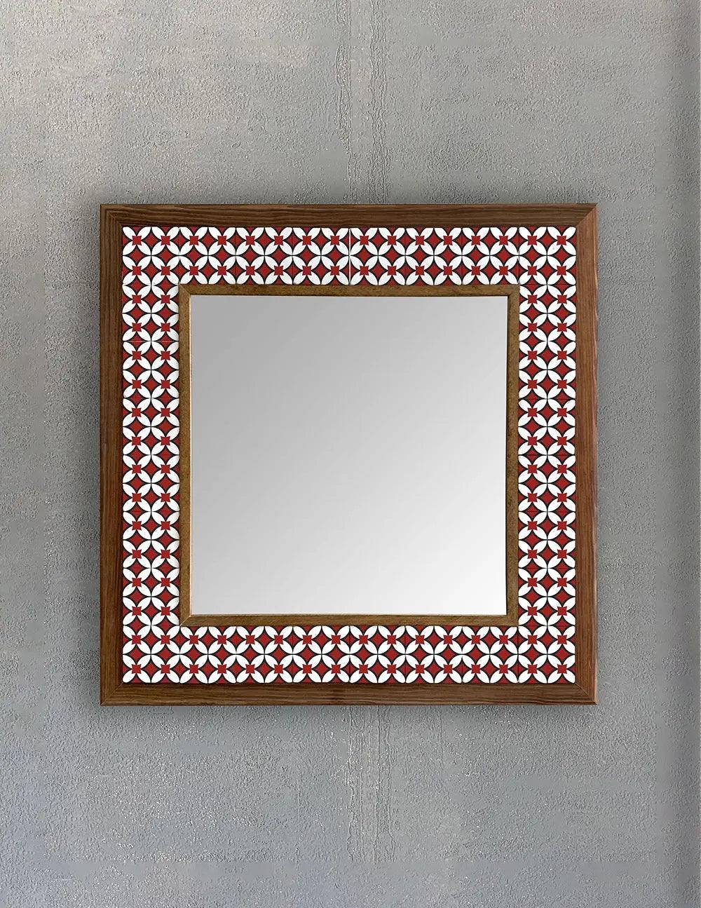 Alhambra Mosaic Mirror — handmade Turkish mosaic wall mirror