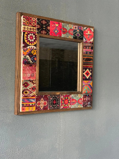 Anatolia Mosaic Mirror — handmade Turkish mosaic wall mirror