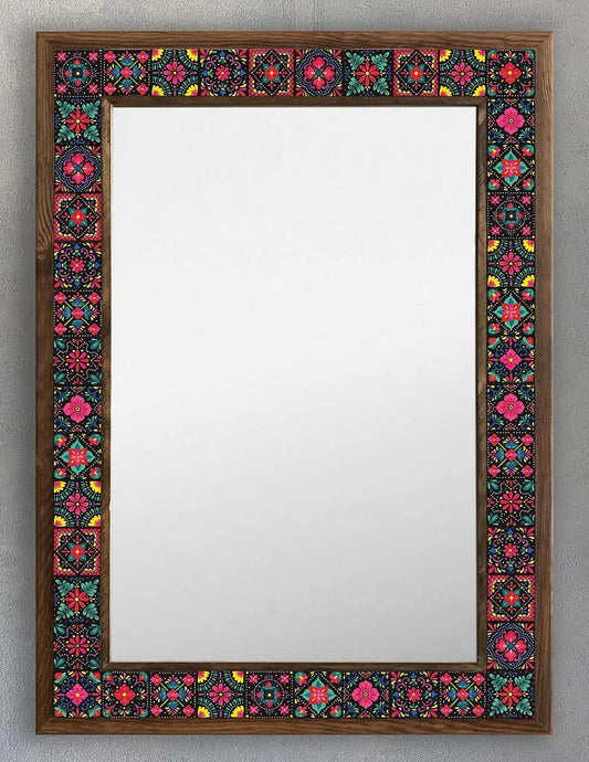Barcelona Mosaic Mirror — handmade Turkish mosaic wall mirror