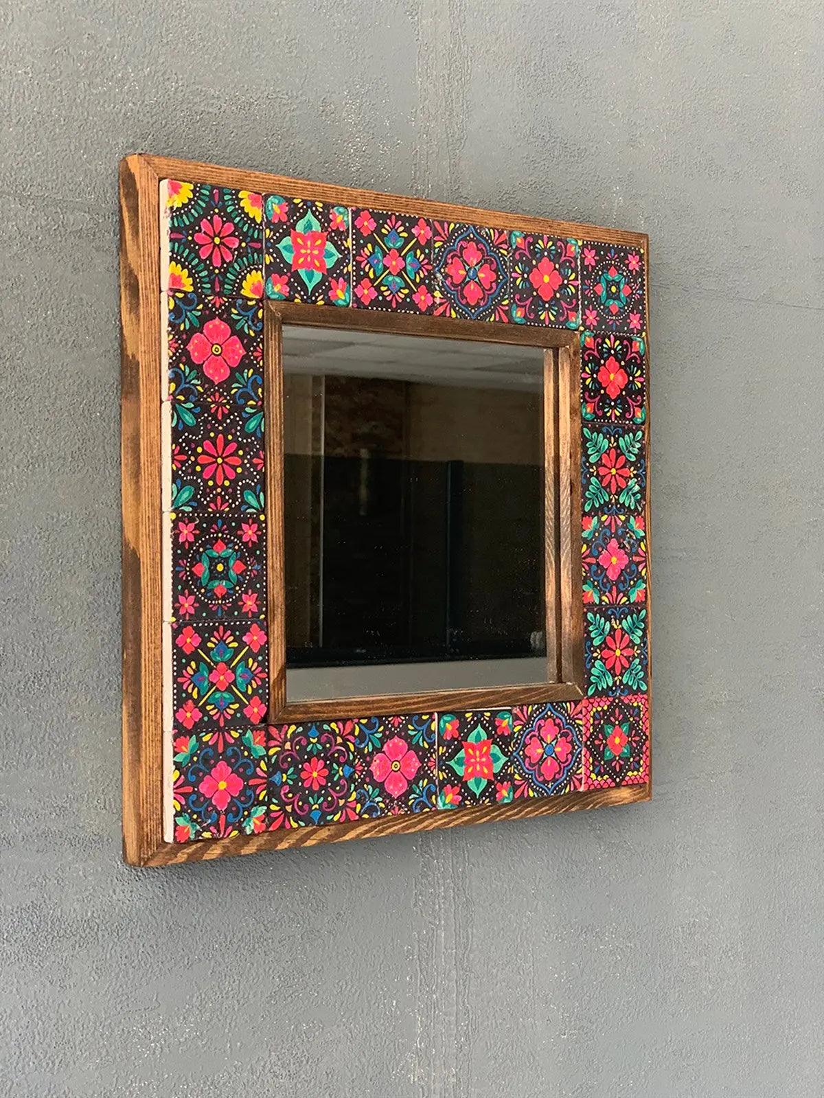 Barcelona Mosaic Mirror — handmade Turkish mosaic wall mirror