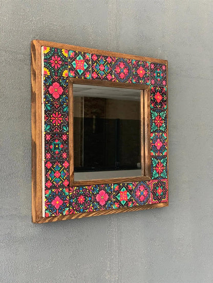 Barcelona Mosaic Mirror — handmade Turkish mosaic wall mirror