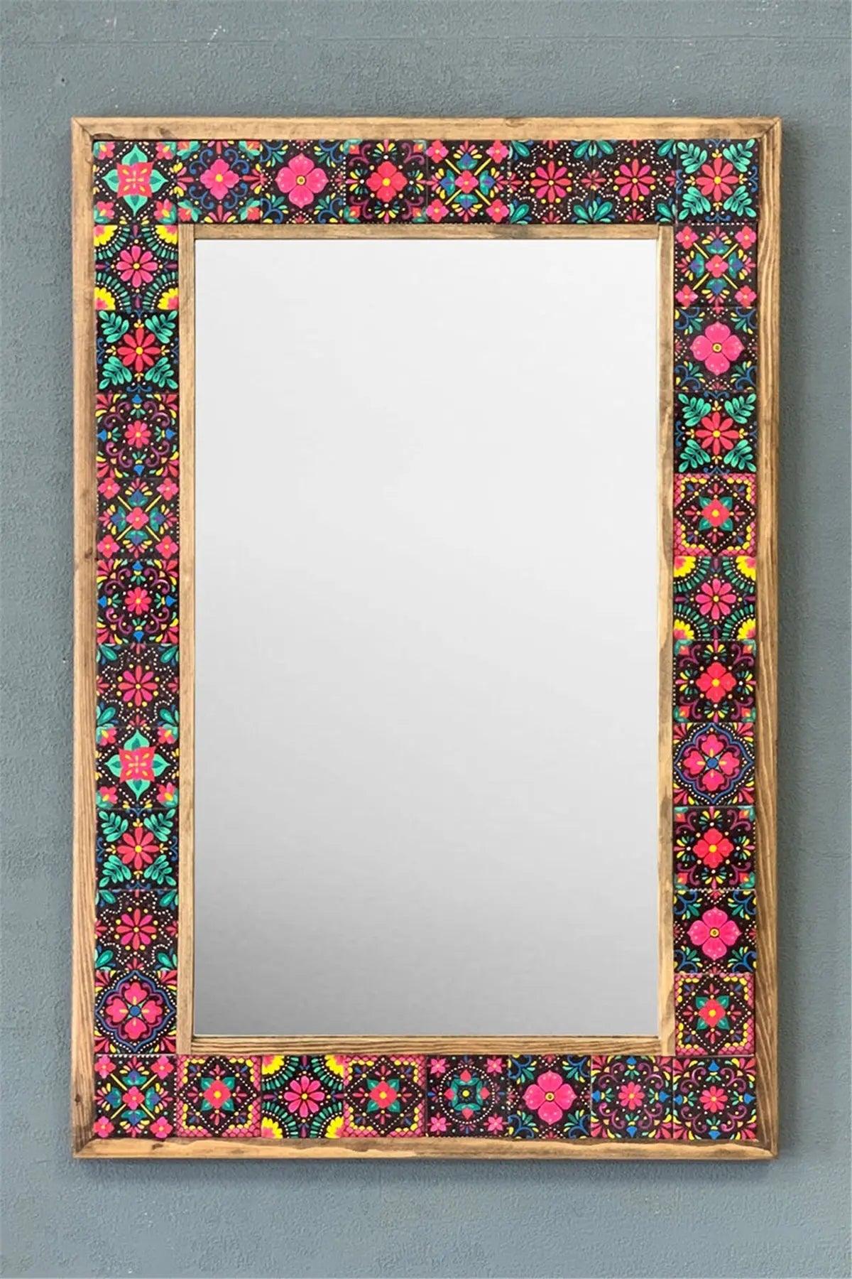 Barcelona Mosaic Mirror — handmade Turkish mosaic wall mirror
