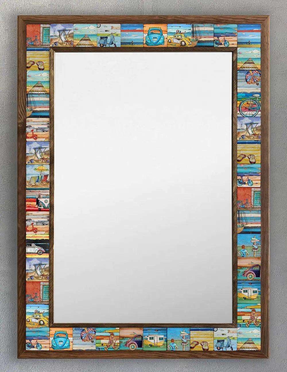 California Mosaic Mirror — handmade Turkish mosaic wall mirror