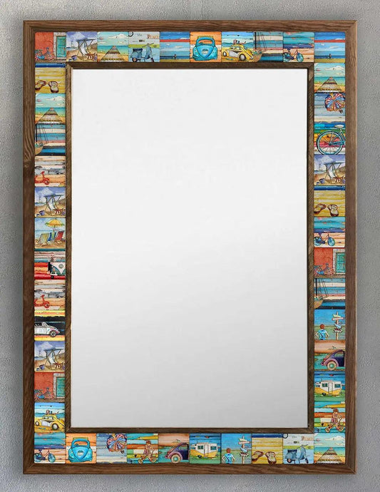California Mosaic Mirror — handmade Turkish mosaic wall mirror