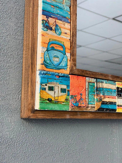 California Mosaic Mirror — handmade Turkish mosaic wall mirror