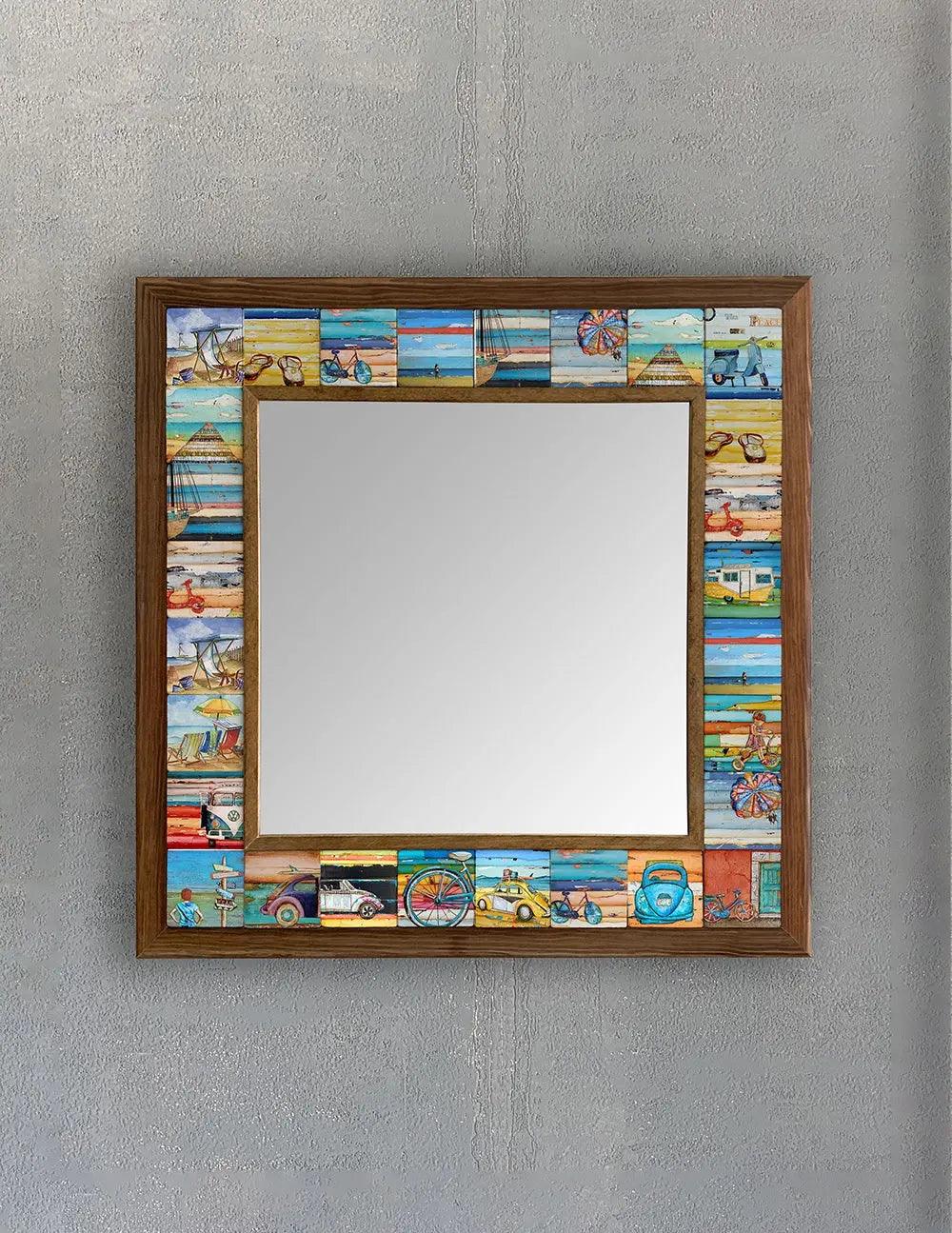 California Mosaic Mirror — handmade Turkish mosaic wall mirror
