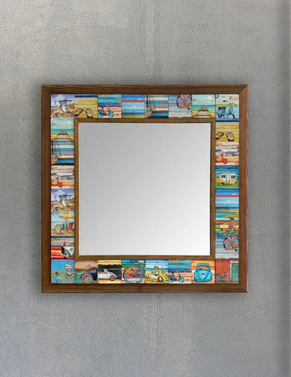 California Mosaic Mirror — handmade Turkish mosaic wall mirror