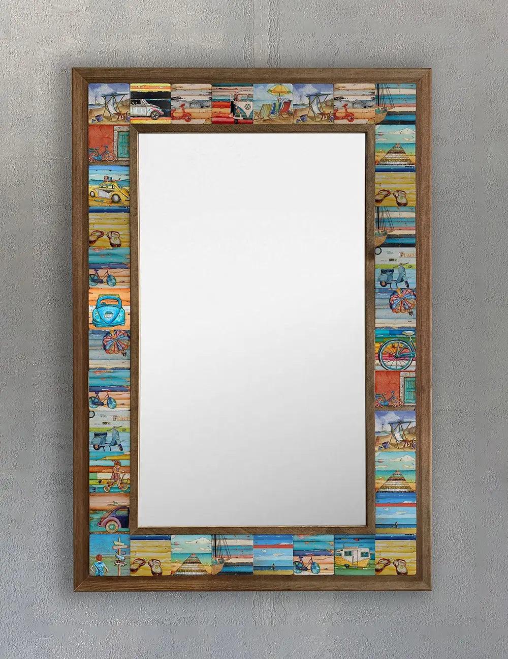 California Mosaic Mirror — handmade Turkish mosaic wall mirror