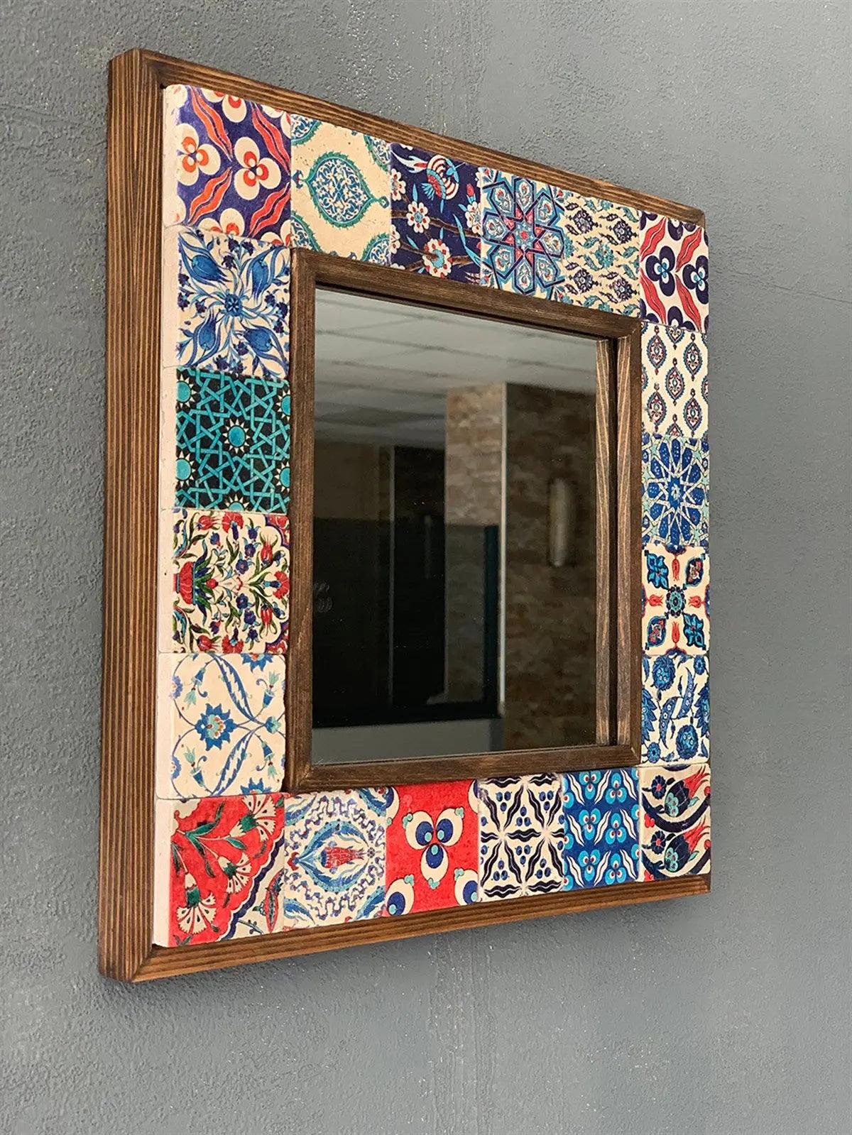 Cancun Mosaic Mirror — handmade Turkish mosaic wall mirror