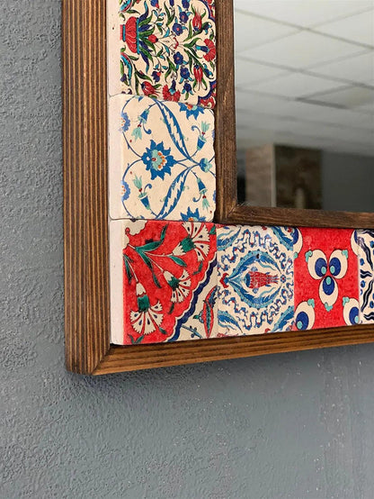 Cancun Mosaic Mirror — handmade Turkish mosaic wall mirror