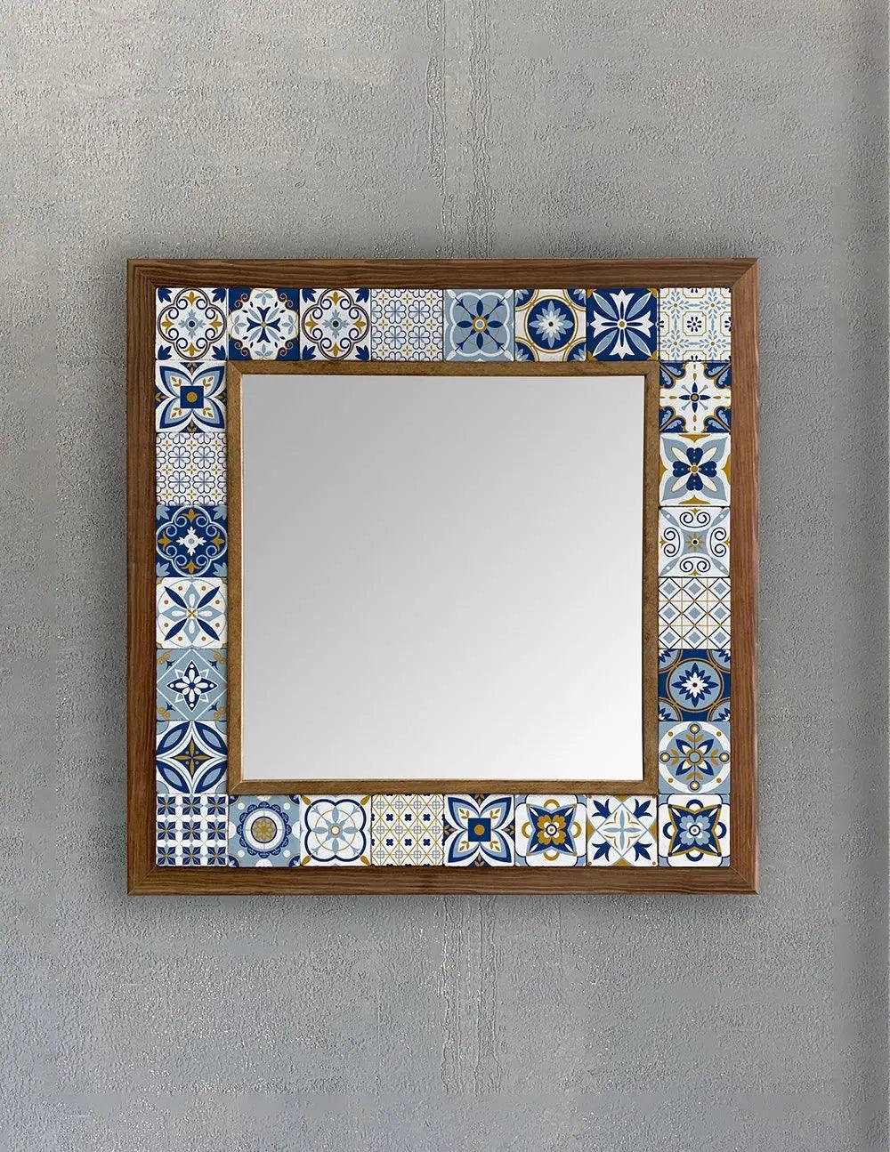 Corfu Mosaic Mirror — handmade Turkish mosaic wall mirror