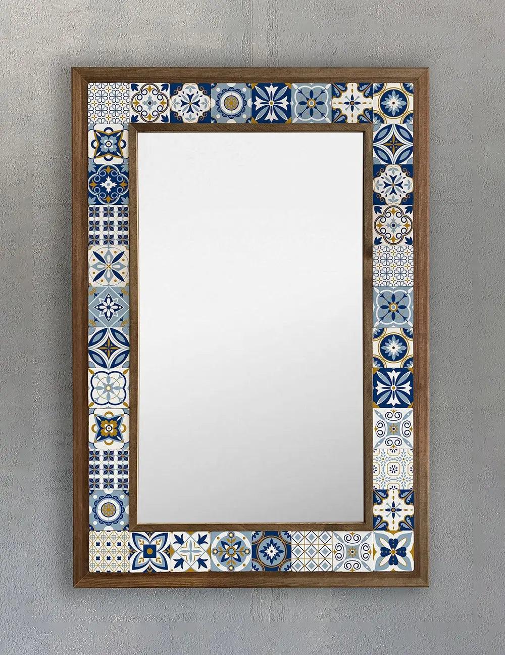 Corfu Mosaic Mirror — handmade Turkish mosaic wall mirror
