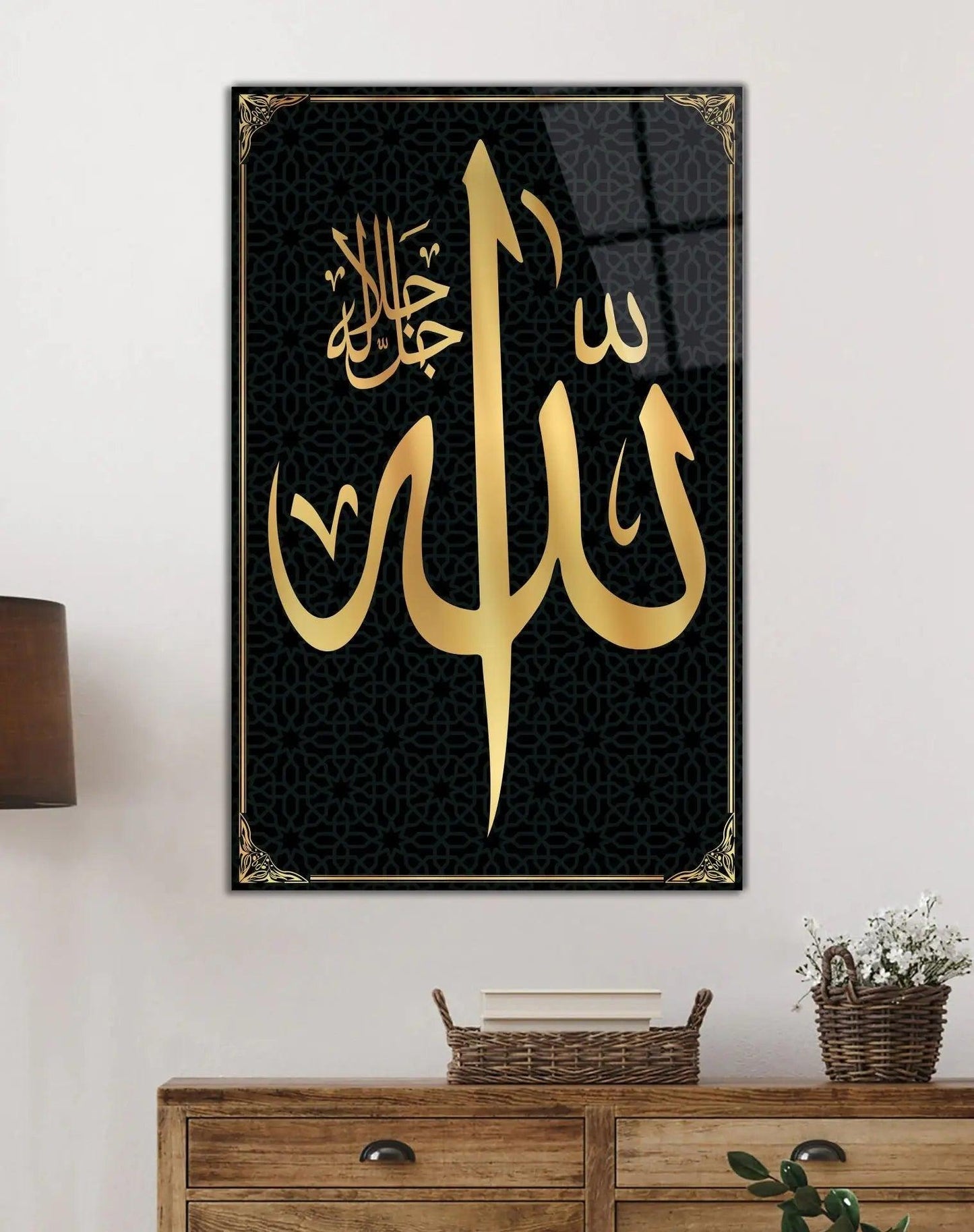 Allah Glass Canvas Painting Islamic wall art