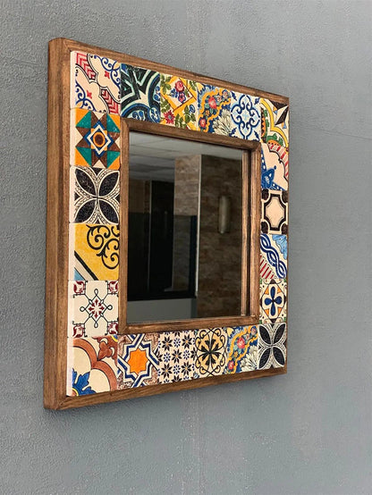 Madrid Mosaic Mirror — handmade Turkish mosaic wall mirror