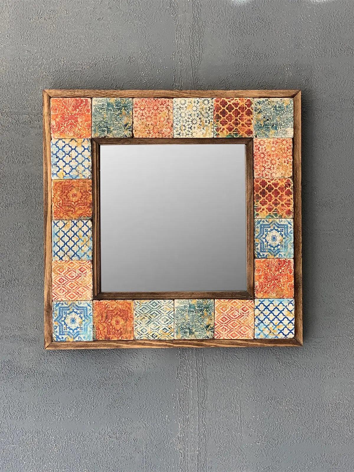 Merida Mosaic Mirror — handmade Turkish mosaic wall mirror