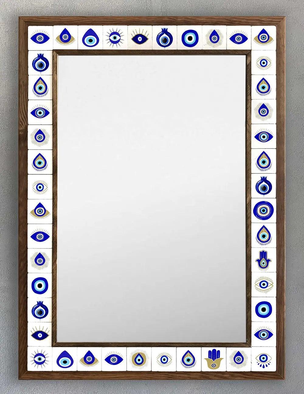 Mykonos Mosaic Mirror — handmade Turkish mosaic wall mirror