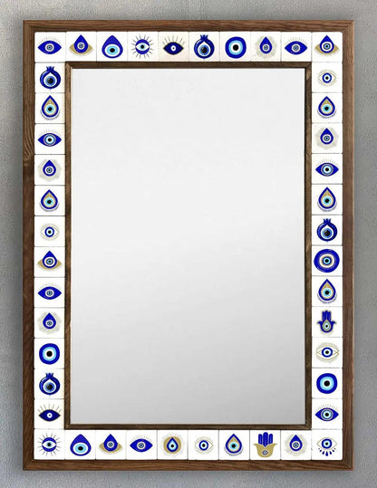 Mykonos Mosaic Mirror — handmade Turkish mosaic wall mirror