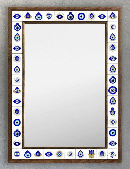 Mykonos Mosaic Mirror — handmade Turkish mosaic wall mirror