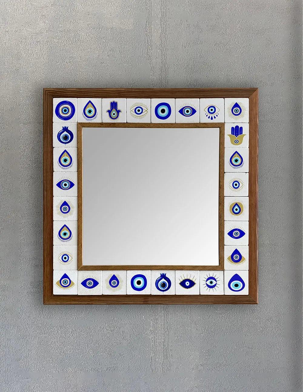 Mykonos Mosaic Mirror — handmade Turkish mosaic wall mirror