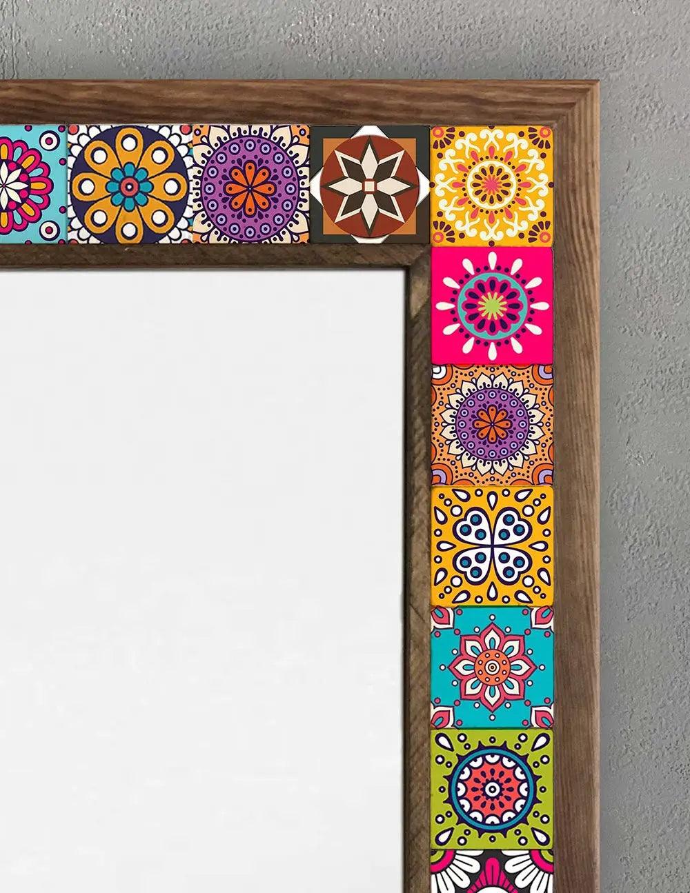 Mosaic Bathroom Mirror Handmade Stone Wall Hanging Mirror 