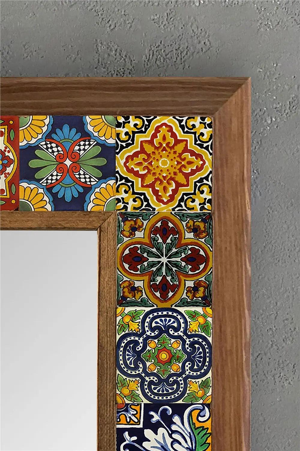 Bathroom Vanity Wooden Mosaic Stone Framed Mirror Housewarming Gift