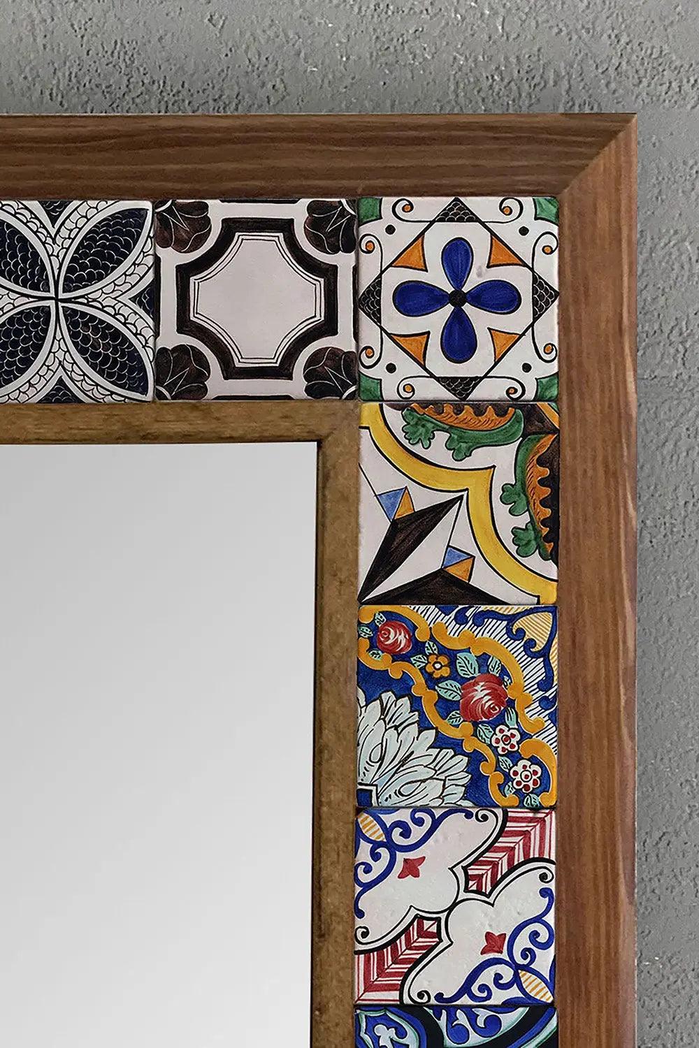  Mosaic Tile Handmade Mirror Wooden Frame Decorative Gift