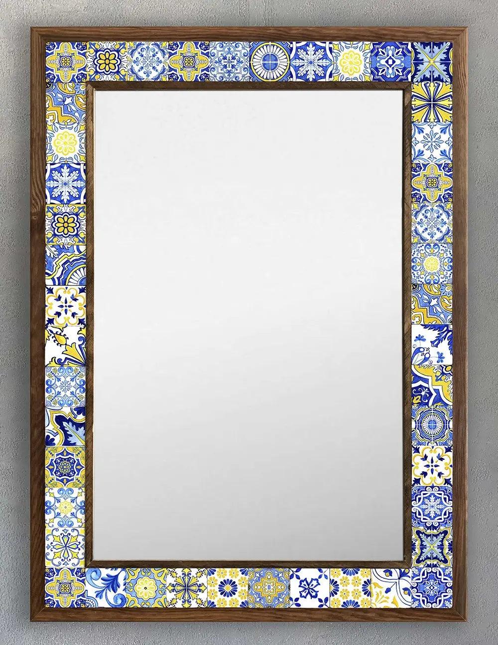  Decorative Wall Hanging Mosaic Bathroom Wooden Framed Mirror