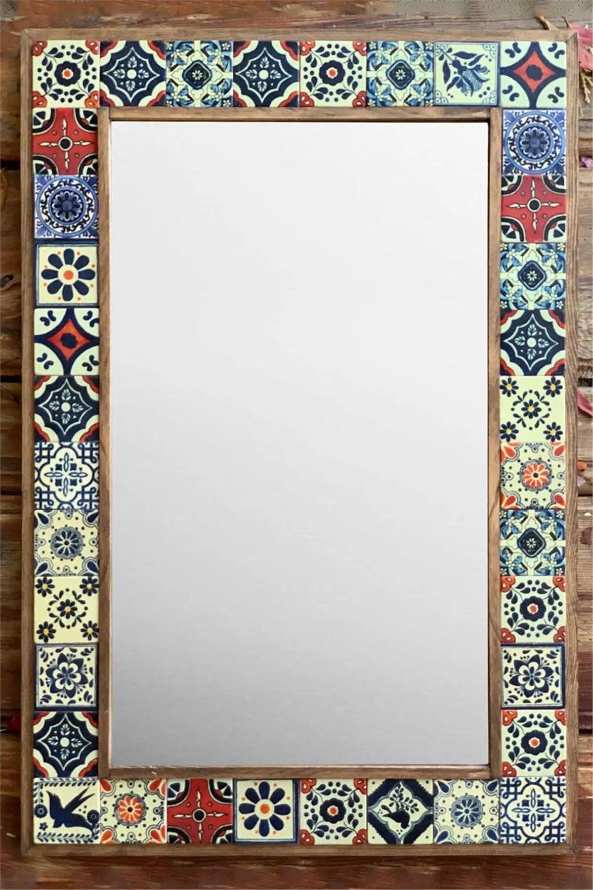 Handmade Wall Mirror Mosaic Frame Decorative Bath Mirror