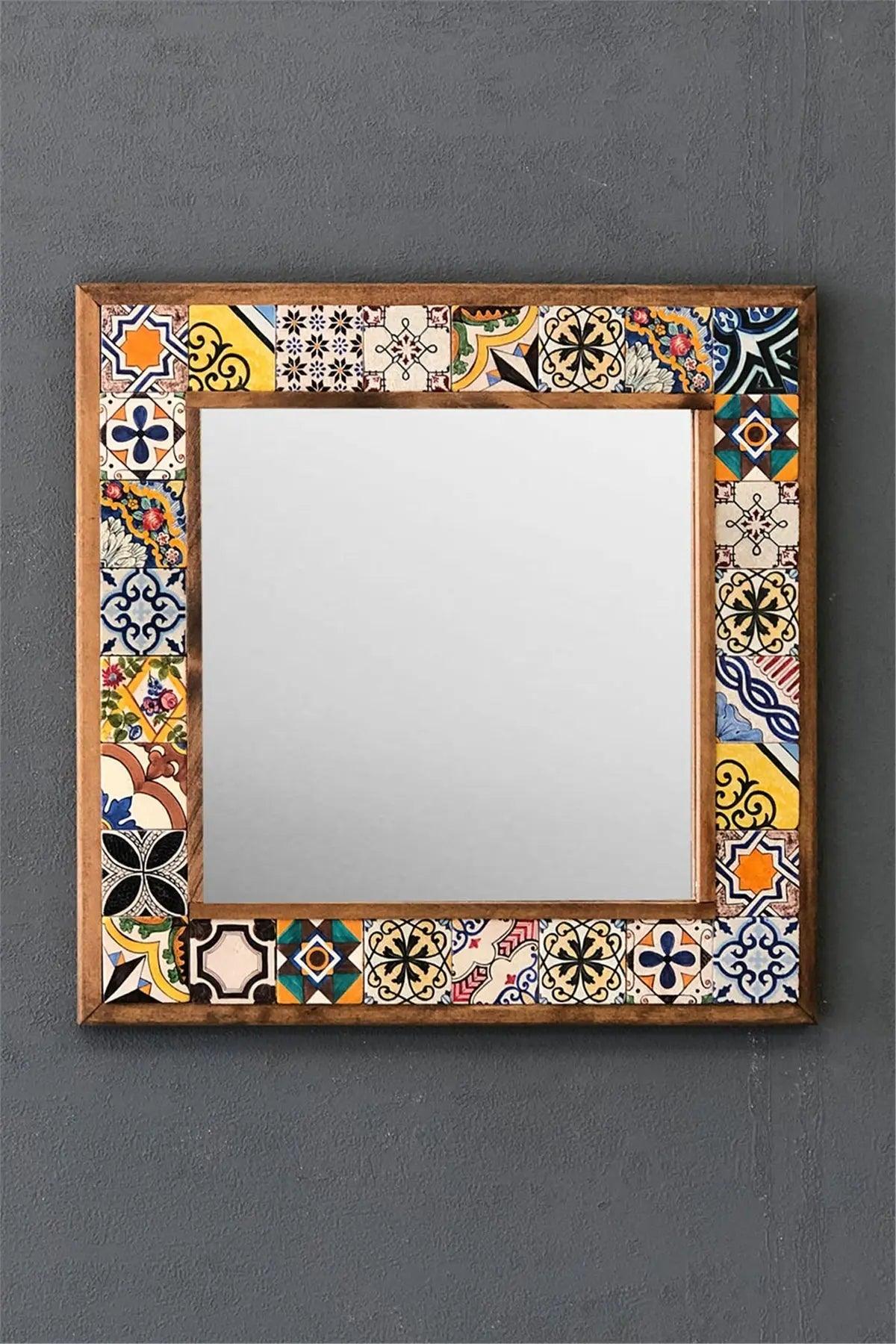  Mosaic Tile Handmade Mirror Wooden Frame Decorative Gift