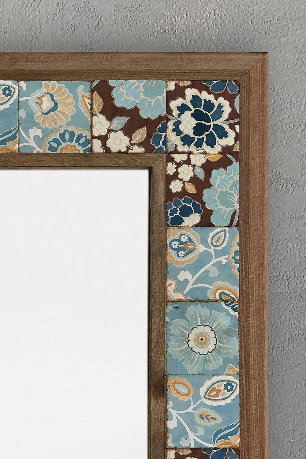  Stylish Mosaic Mirror Wall Art Blue Bathroom New home Gift