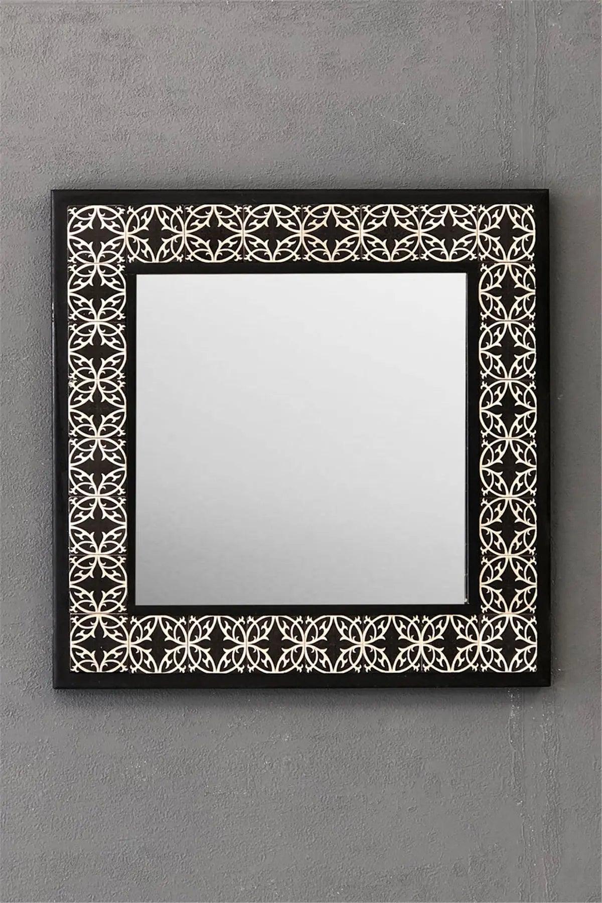 Mosaic Stone Tile Wooden Frame Mirror Wall Hangings Mirror