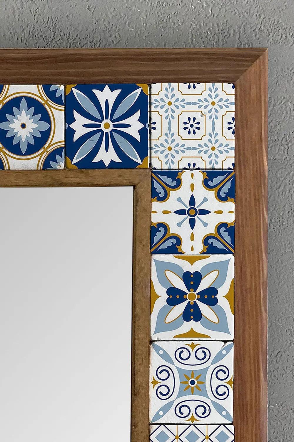 Decorative Handmade Mosaic Mirror Wooden Framed Vanity Mirror