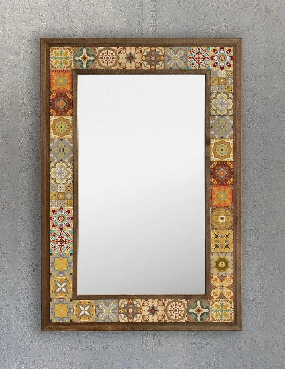 Ceramic Home Décor Gift: Decorative Mosaic Stone Tile Wall Mirror