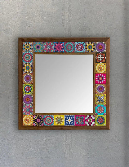 Mosaic Bathroom Mirror Handmade Stone Wall Hanging Mirror 