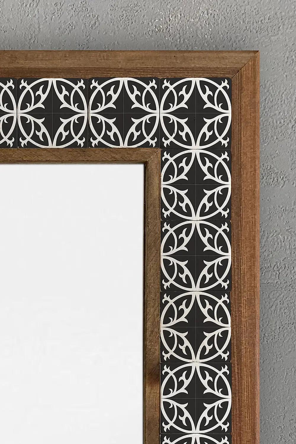 Mosaic Stone Tile Wooden Frame Mirror Wall Hangings Mirror