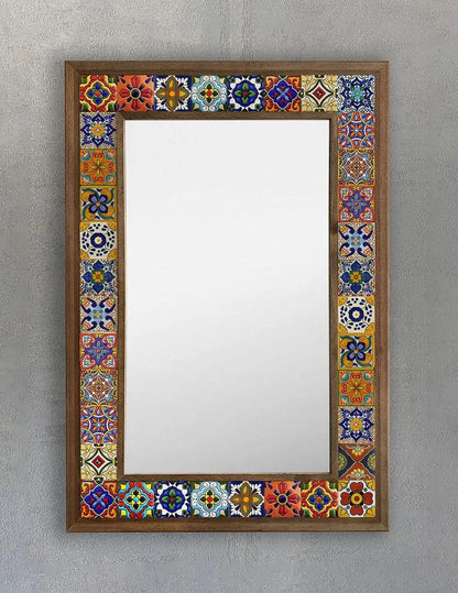 Handmade Mosaic Tile Mirror, Colourful Wall Art, Ceramic New Home Décor Gift