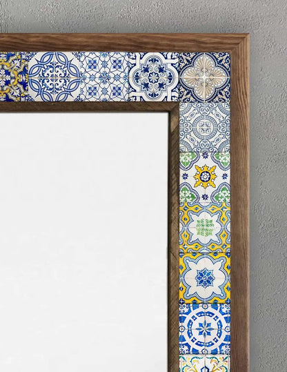 Handmade Wall Hanging Blue Mosaic Mirror Ceramic Home Décor