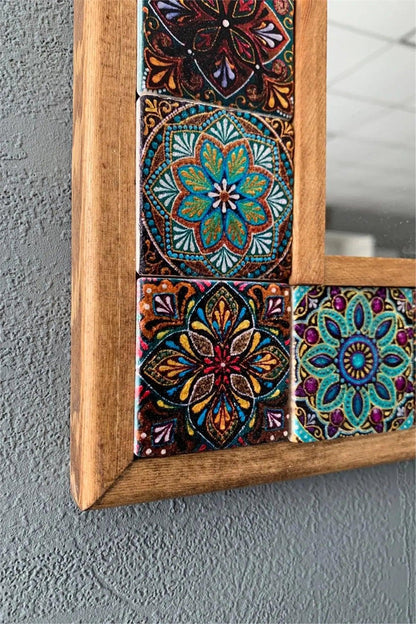 Handmade Mosaic Wall Mirror Decorative Housewarming Gift Ceramic Tile