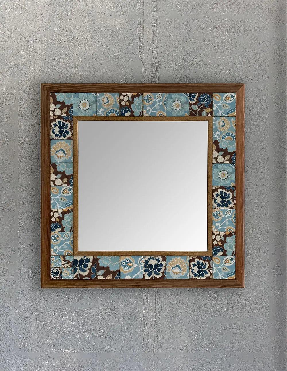  Stylish Mosaic Mirror Wall Art Blue Bathroom New home Gift