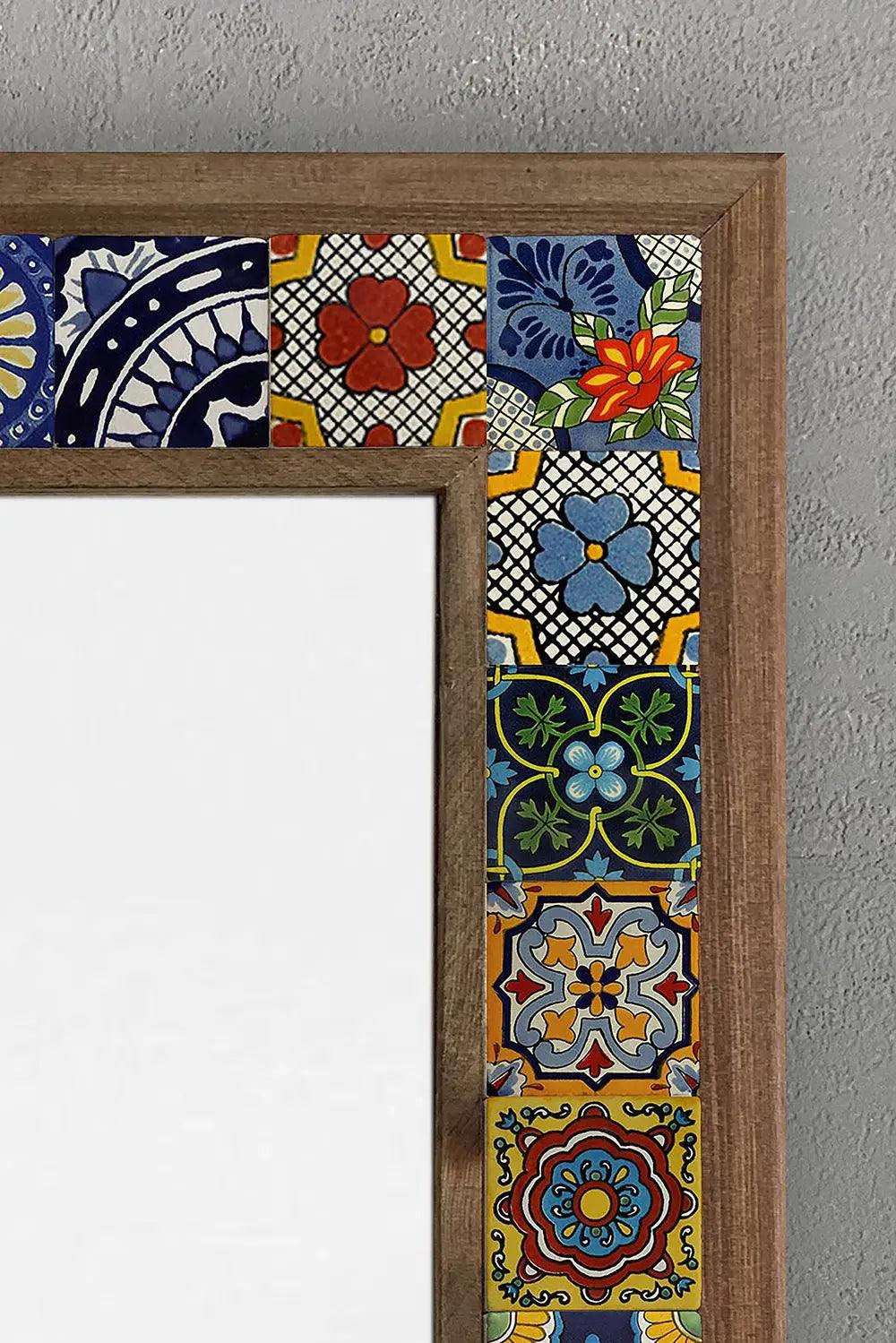 Bathroom Vanity Wooden Mosaic Stone Framed Mirror Housewarming Gift