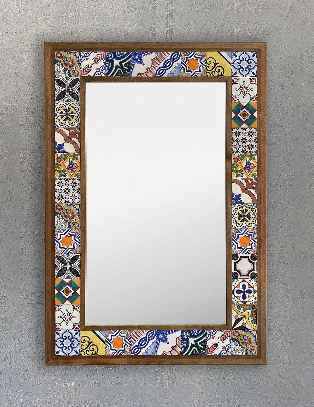  Mosaic Tile Handmade Mirror Wooden Frame Decorative Gift