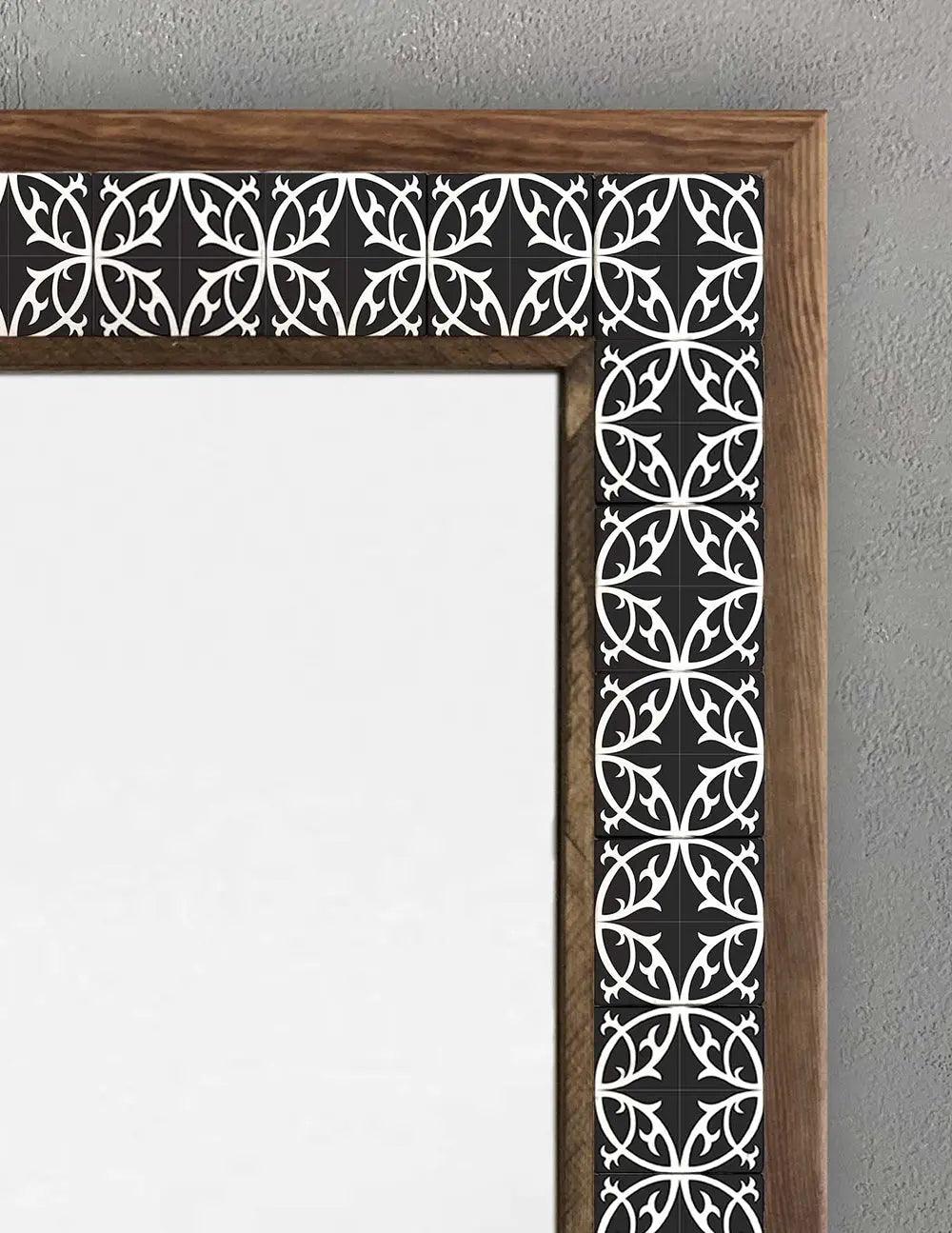 Mosaic Stone Tile Wooden Frame Mirror Wall Hangings Mirror