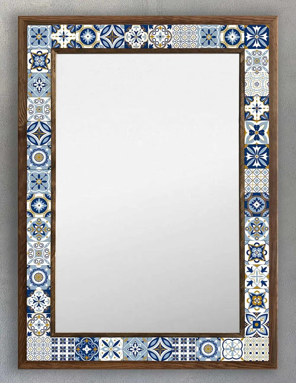 Decorative Handmade Mosaic Mirror Wooden Framed Vanity Mirror