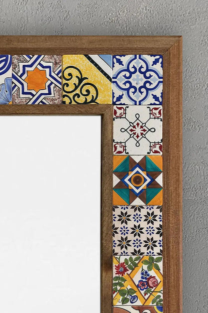  Mosaic Tile Handmade Mirror Wooden Frame Decorative Gift