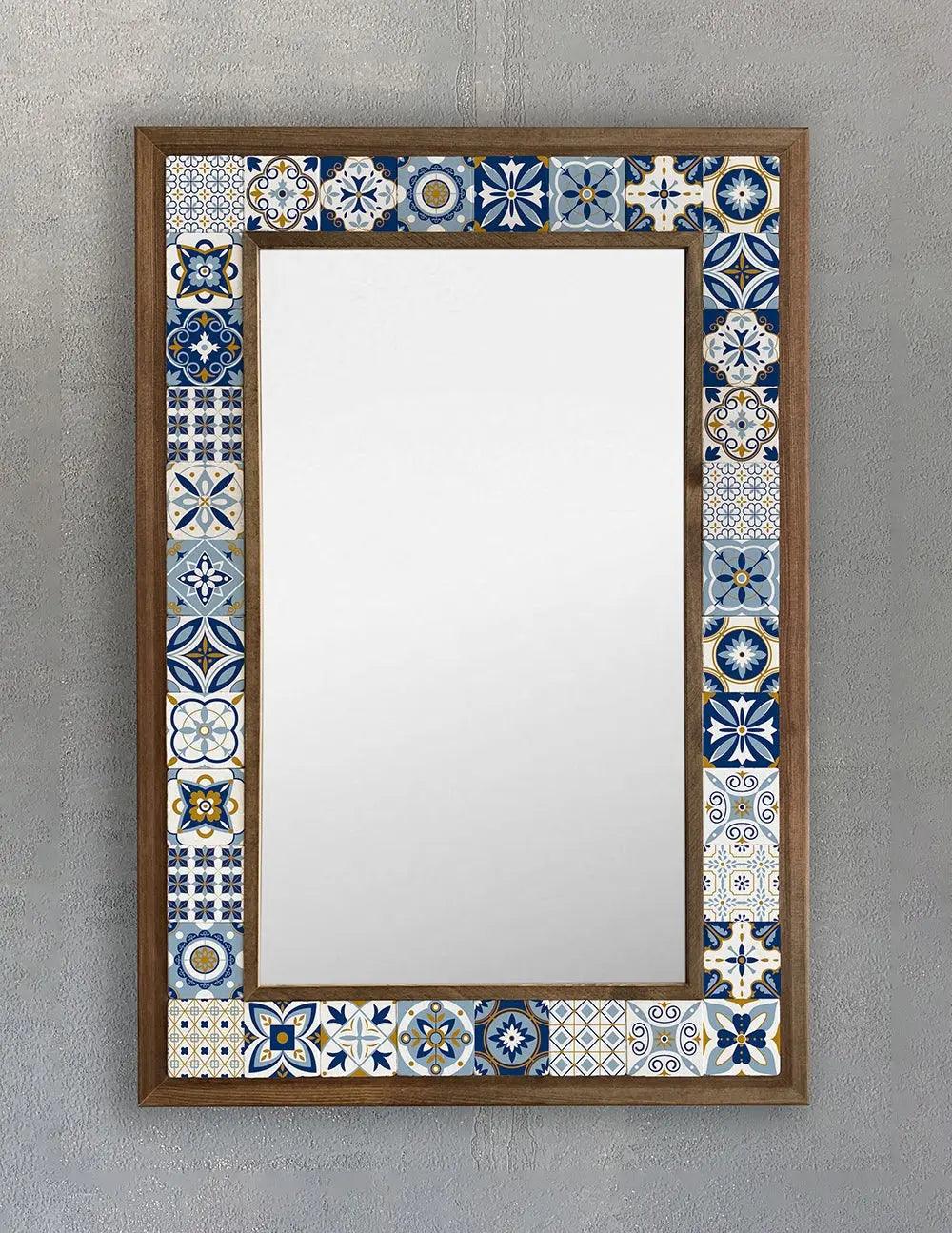 Decorative Handmade Mosaic Mirror Wooden Framed Vanity Mirror