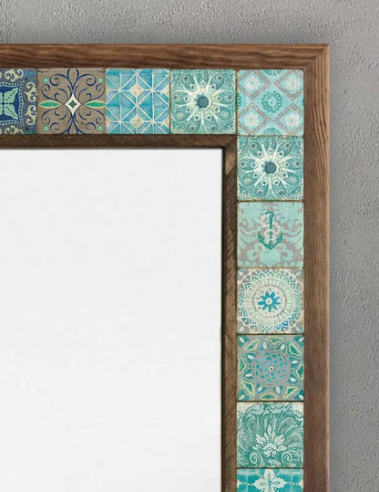 Handmade Travertine Mosaic Framed Mirror Gifts of Style